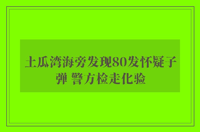 土瓜湾海旁发现80发怀疑子弹 警方检走化验